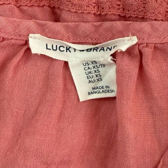 Lucky Brand Linen Light Pink Tiered Midi Sleeveless Dress - Women’s US XS - Picture 5 of 8